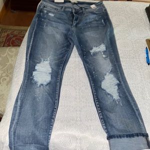 Judy blue boyfriend distressed splattered